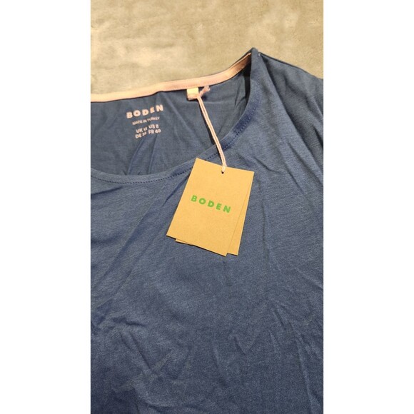 Boden Women's Size 8 Denim Blue Smocked Cuff Supersoft Top NWT - Picture 5 of 8